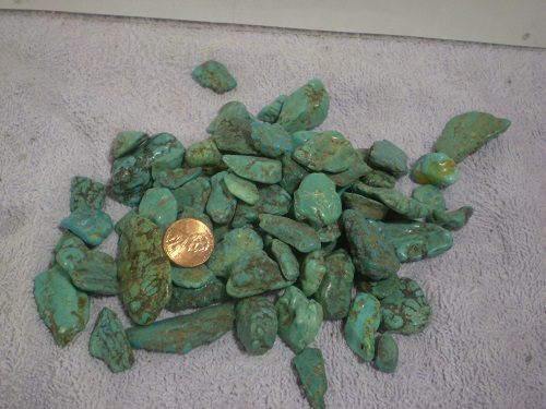 Larger turquoise nuggets by the gram.