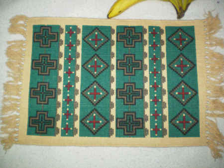 Indian (East) cotton placemats, woven and stencile